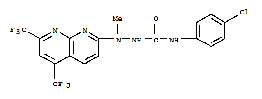 Hydrazinecarboxamide,2-[5,7-bis(trifluoromethyl)-1,8-naphthyridin-2-yl ]-n-(4-chlorophenyl)-2-methyl-(9ci) Structure,320417-46-7Structure