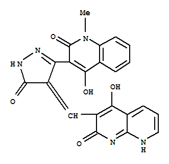 1,8-Naphthyridin-2(1h)-one,3-[[3-(1,2-dihydro-4-hydroxy-1-methyl-2-oxo-3-quinolinyl)-1,5-dihydro-5-oxo-4h-pyrazol-4-ylidene]methyl]-4-hydroxy-(9ci) Structure,329731-87-5Structure