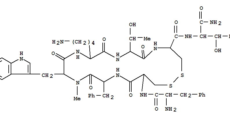 (D-phe5,cys6,11,n-me-d-trp8)-somatostatin-14 (5-12) amide Structure,340821-13-8Structure