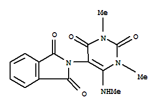 1H-isoindole-1,3(2h)-dione,2-[1,2,3,4-tetrahydro-1,3-dimethyl-6-(methylamino)-2,4-dioxo-5-pyrimidinyl ]- Structure,34576-22-2Structure