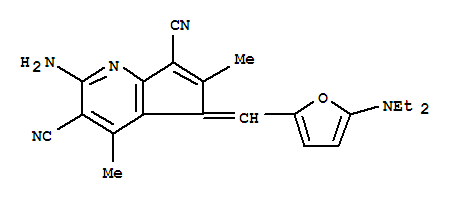 5H-cyclopenta[b]pyridine-3,7-dicarbonitrile,2-amino-5-[[5-(diethylamino)-2-furanyl ]methylene]-4,6-dimethyl- Structure,366469-49-0Structure