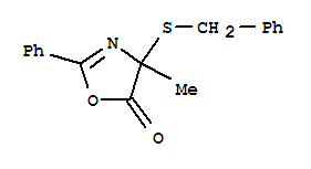 5(4H)-oxazolone, 4-methyl-2-phenyl-4-[(phenylmethyl)thio]- Structure,36648-47-2Structure