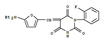 2,4,6(1H,3h,5h)-pyrimidinetrione,5-[[5-(diethylamino)-2-furanyl ]methylene]-1-(2-fluorophenyl)- Structure,367465-34-7Structure