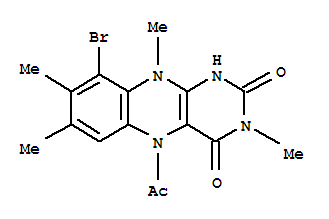 Benzo[g]pteridine-2,4(1h,3h)-dione,5-acetyl-9-bromo-5,10-dihydro-3,7,8,10-tetramethyl- Structure,36755-34-7Structure