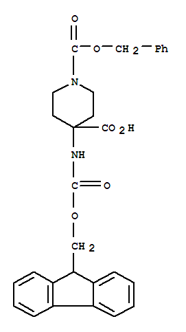 1,4-Piperidinedicarboxylicacid,4-[[(9h-fluoren-9-ylmethoxy)carbonyl ]amino]-,1-(phenylmethyl)ester(9ci) Structure,368866-10-8Structure