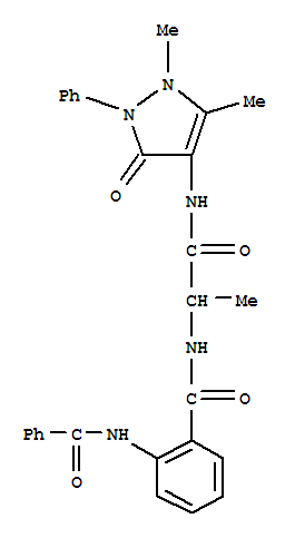 Benzamide, 2-(benzoylamino)-n-[2-[(2,3-dihydro-1,5-dimethyl-3-oxo-2-phenyl-1h-pyrazol-4-yl)amino]-1-methyl-2-oxoethyl]-(9ci) Structure,384344-81-4Structure