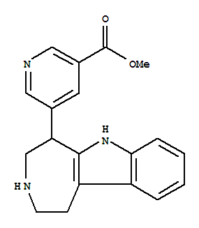 3-Pyridinecarboxylic acid,5-(1,2,3,4,5,6-hexahydroazepino[4,5-b]indol-5-yl)-,methyl ester,(-)- Structure,38940-72-6Structure