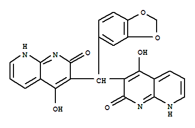 1,8-Naphthyridin-2(1h)-one,3,3-(1,3-benzodioxol-5-ylmethylene)bis[4-hydroxy-(9ci) Structure,401938-12-3Structure