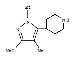 Piperidine, 4-(1-ethyl-3-methoxy-4-methyl-1h-pyrazol-5-yl)-(9ci) Structure,419571-72-5Structure