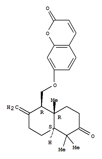 (-)-7-[[[(1R,4aβ)-decahydro-5,5,8aα-trimethyl-2-methylene-6-oxonaphthalene]-1α-yl ]methoxy]-2h-1-benzopyran-2-one Structure,52645-61-1Structure