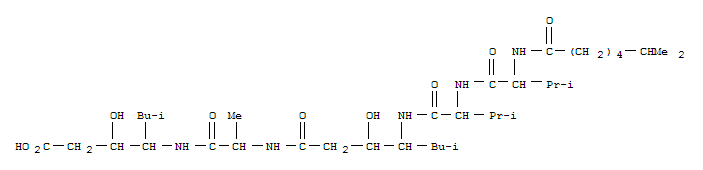 (3S,4s)-4-[[[(3s,4s)-4-[[n-(6-methyl-1-oxoheptyl)-l-val-l-val-]amino]-3-hydroxy-6-methylheptanoyl ]-l-ala-]amino]-3-hydroxy-6-methylheptanoic acid Structure,53226-74-7Structure