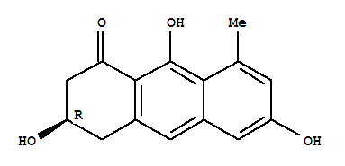 (-)-3,4-Dihydro-3,6,9-trihydroxy-8-methylanthracen-1(2h)-one Structure,53254-92-5Structure