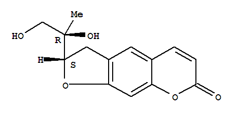 2-(1,2-Dihydroxy-1-methylethyl)-2,3-dihydro-7h-furo[3,2-g][1]benzopyran-7-one Structure,54854-90-9Structure