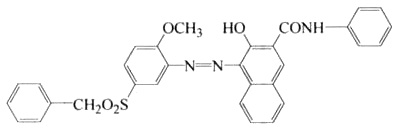 3-Hydroxy-4-[[2-methoxy-5-[(phenylmethyl)sulfonyl ]phenyl ]azo]-n-phenyl-2-naphthalenecarboxamide Structure,57301-22-1Structure