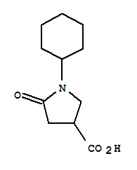 1-Cyclohexyl-5-oxo-pyrrolidine-3-carboxylic acid Structure,6304-56-9Structure