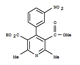 2,6-Dimethyl-4-(3-nitro-phenyl)-pyridine-3,5-dicarboxylic acid monomethyl ester Structure,64603-72-1Structure