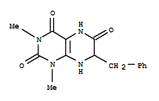 2,4,6(3H)-pteridinetrione, 1,5,7,8-tetrahydro-1,3-dimethyl-7-(phenylmethyl)- Structure,64724-41-0Structure