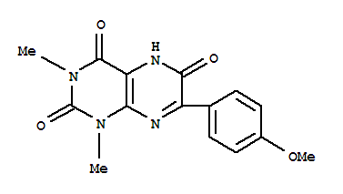 2,4,6(3H)-pteridinetrione, 1,5-dihydro-7-(4-methoxyphenyl)-1,3-dimethyl- Structure,65158-52-3Structure