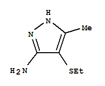 1H-pyrazol-3-amine, 4-(ethylthio)-5-methyl- Structure,73374-03-5Structure