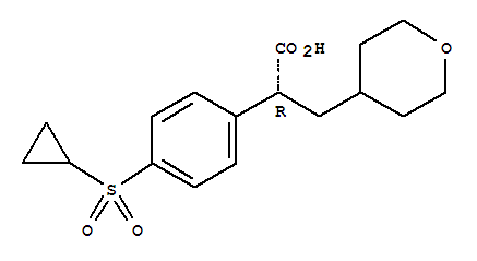 (R)-2-(4-cyclopropanesulfonylphenyl)-3-(tetrahydropyran-4-yl)propionic acid Structure,745053-49-0Structure