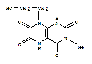 2,4,6,7(1H,3h)-pteridinetetrone, 5,8-dihydro-8-(2-hydroxyethyl)-3-methyl- Structure,76641-65-1Structure