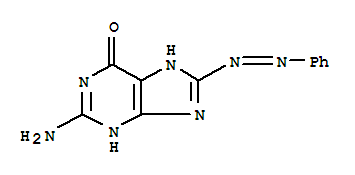 6H-purin-6-one,2-amino-1,9-dihydro-8-(2-phenyldiazenyl)- Structure,79953-00-7Structure