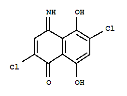 2,6-Dichloro-5,8-dihydroxy-4-imino-1(4h)-naphthalenone Structure,828934-34-5Structure