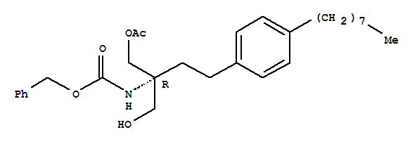 [(1R)-1-[(acetyloxy)methyl]-1-(hydroxymethyl)-3-(4-octylphenyl)propyl] -carbamic acid phenylmethyl ester Structure,836608-90-3Structure