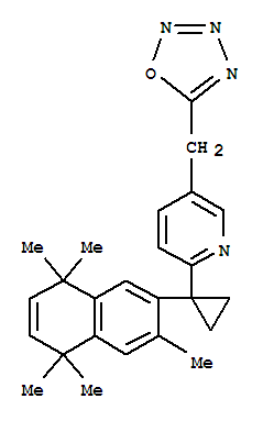 Pyridine,2-[1-(5,8-dihydro-3,5,5,8,8-pentamethyl-2-naphthalenyl)cyclopropyl ]-5-(1,2,3,4-oxatriazol-5-ylmethyl)- Structure,836661-32-6Structure