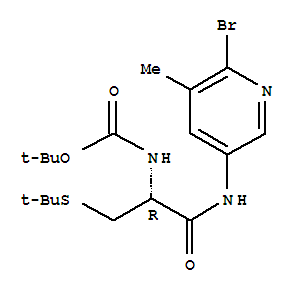 (R)-tert-butyl 1-(6-bromo-5-methylpyridin-3-ylamino)-3-(tert-butylthio)-1-oxopropan-2-ylcarbamate Structure,850411-22-2Structure