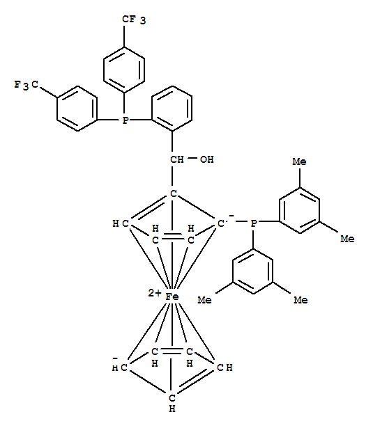 (S)-(-)-[(s)-2-di(3,5-xylyl)phosphinoferrocenyl ][2-di(4-trifluoromethylphenyl)phosphinophenyl ]methanol Structure,851308-48-0Structure