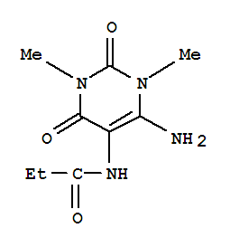 Propionamide,n-(6-amino-1,2,3,4-tetrahydro-1,3-dimethyl-2,4-dioxo-5-pyrimidinyl)-(5ci) Structure,856984-03-7Structure