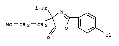 4-Oxazolepropanenitrile, 2-(4-chlorophenyl)-4,5-dihydro-4-(1-methylethyl)-5-oxo- Structure,86435-52-1Structure