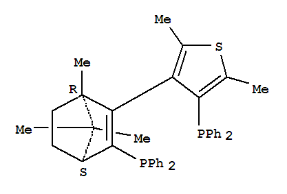 (1R,ar)-3-diphenylphosphino-2-(4-diphenylphosphino-2,5-dimethyl-3-thienyl)-1,7,7-trimethylbicyclo[2.2.1]hept-2-ene Structure,868851-47-2Structure