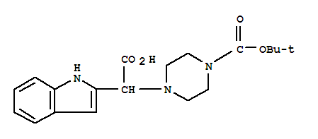 1-Boc-4-[carboxy-(1h-indol-2-yl)-methyl]-piperazine Structure,885275-32-1Structure