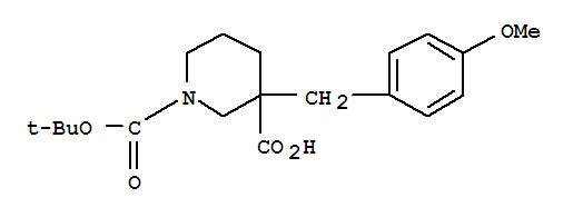 1-[(Tert-butyl)oxycarbonyl]-3-(4-methoxybenzyl)piperidine-3-carboxylic acid Structure,887344-20-9Structure