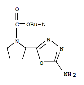 2-(5-Amino-[1,3,4]oxadiazol-2-yl)-pyrrolidine-1-carboxylic acid tert-butyl ester Structure,887587-93-1Structure