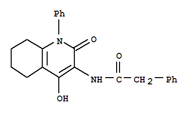 Benzeneacetamide, n-(1,2,5,6,7,8-hexahydro-4-hydroxy-2-oxo-1-phenyl-3-quinolinyl)- Structure,893601-70-2Structure