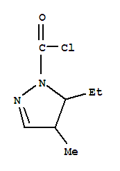 1H-pyrazole-1-carbonyl chloride, 5-ethyl-4,5-dihydro-4-methyl-(9ci) Structure,89662-72-6Structure