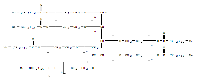 Poly(oxy-1,2-ethanediyl), .alpha.-hydro-.omega.-[(1-oxooctadecyl)oxy]-, ether with d-glucitol Structure,9011-29-4Structure