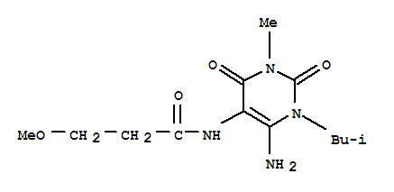 Propanamide, n-[6-amino-1,2,3,4-tetrahydro-3-methyl-1-(2-methylpropyl)-2,4-dioxo-5-pyrimidinyl]-3-methoxy- Structure,90749-74-9Structure