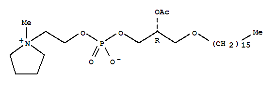 (2R)-2-acetoxy-3-(hexadecyloxy)propyl 2-(1-methyl-1-pyrrolidiniumyl)ethyl phosphate Structure,91021-63-5Structure