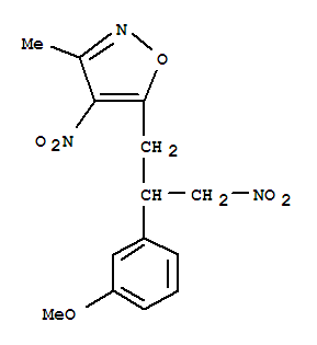 Isoxazole, 5-[2-(3-methoxyphenyl)-3-nitropropyl]-3-methyl-4-nitro- Structure,929719-06-2Structure