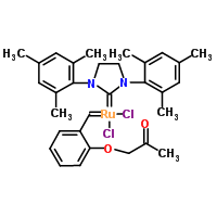 [1,3-Bis(2,4,6-trimethylphenyl)-2-imidazolidinylidene]dichloro[[2-(2-oxopropoxy)phenyl]methylene]ruthenium(ii) Structure,1014701-61-1Structure