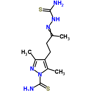 1H-pyrazole-1-carbothioamide,4-[3-[2-(aminothioxomethyl)hydrazinylidene]butyl]-3,5-dimethyl- Structure,10514-37-1Structure