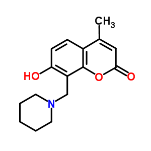 2H-1-benzopyran-2-one,7-hydroxy-4-methyl-8-(1-piperidinylmethyl)- Structure,10549-62-9Structure