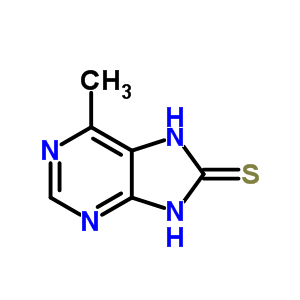 8H-purine-8-thione,7,9-dihydro-6-methyl- Structure,1075-29-2Structure