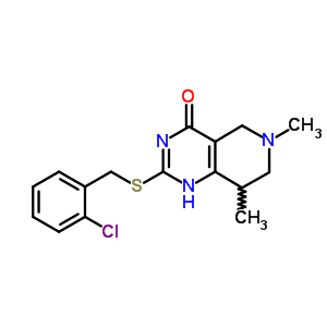 Pyrido[4,3-d]pyrimidin-4(3h)-one,2-[[(2-chlorophenyl)methyl]thio]-5,6,7,8-tetrahydro-6,8-dimethyl- Structure,1094-54-8Structure