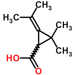 Cyclopropanecarboxylicacid, 2,2-dimethyl-3-(1-methylethylidene)- Structure,1126-29-0Structure