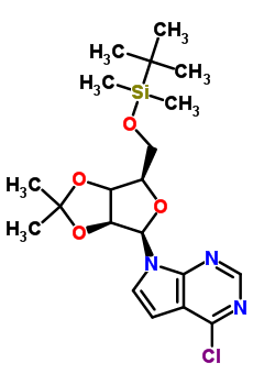 4-Chloro-7-{5-o-[dimethyl(2-methyl-2-propanyl)silyl]-2,3-o-isopropylidenepentofuranosyl}-7h-pyrrolo[2,3-d]pyrimidine Structure,115479-39-5Structure